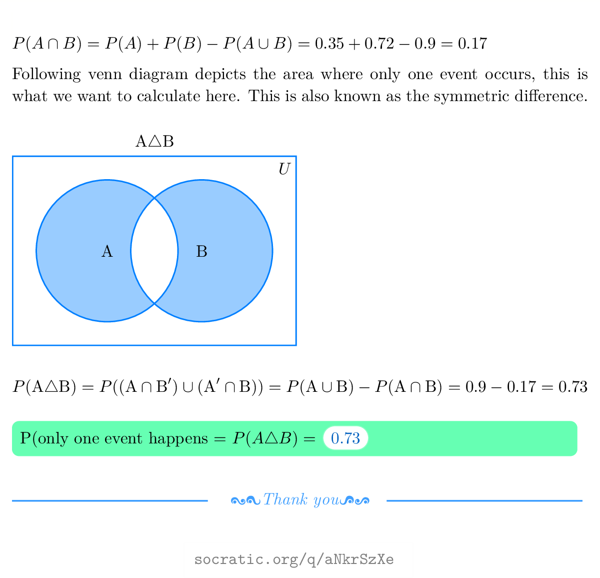 Two Events A And B Are Investigated: P(A)=0.35, P(B)=0.72, The Percent ...